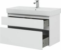 Тумба под раковину Aquanet Nova Lite Slim Synergy 100 подвесная Белая глянцевая арт-249940 — фото 8, Тумбы под раковину