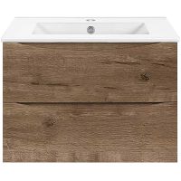 Тумба под раковину Vincea Mia Slim 60 подвесная V.Oak арт-VMC-2MC600S1VO — фото 1, Тумбы под раковину