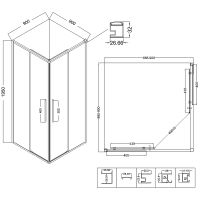 Душевой уголок Niagara Nova 90х90 профиль Хром стекло шиншилла арт-NG-3623-34 — фото 13, Квадратные душевые уголки