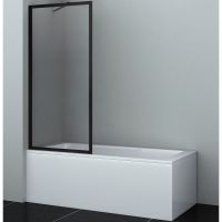 Шторка на ванну WasserKRAFT Abens 80 20W01-80 MB Fixed WasserSchutz профиль Черный матовый стекло прозрачное арт-20W01-80MB — фото 2, Неподвижные шторки для ванной