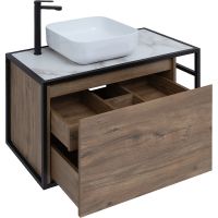 Тумба под раковину Aquanet Nova Lite Loft 90L подвесная Дуб рустикальный арт-261660 — фото 8, Тумбы под раковину