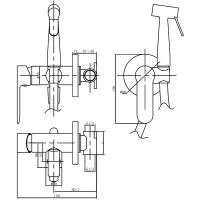 Гигиенический душ со смесителем Aquanet Passion AF300-52С Хром арт-243317 — фото 4, Гигиенические души