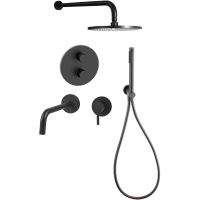 Комплект смесителей Paffoni Light Черный матовый арт-KITLIQ018NO006 — фото 1, Готовые комплекты для ванной комнаты