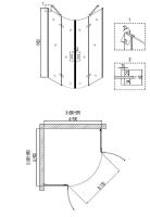 Душевой уголок Niagara Nova 90х90 NG-6615-08 профиль Хром стекло прозрачное арт-66150811 — фото 3, Душевые уголки четверть круга