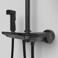 Душевая система Berges Pulsar с термостатом Черная матовая арт-075012 — фото 6, Душевые стойки