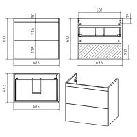 Тумба с раковиной Misty Атлантик 70 подвесная Белая арт-УТ000011691 — фото 7, Тумбы с раковиной