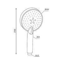 Душевая лейка Damixa Origin One 2.0 Хром арт-918100200 — фото 4, Лейки для душа