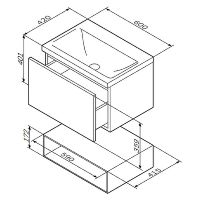 Тумба под раковину AM.PM Gem 60 подвесная Белая арт-M90FHX06021WG — фото 11, Тумбы под раковину