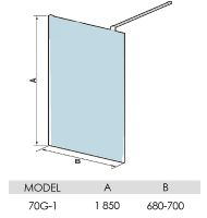 Душевая перегородка WeltWasser WW400 70G-1 профиль Хром стекло прозрачное арт-10000006279 — фото 5, Душевые перегородки