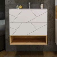 Тумба под раковину Бриклаер Кристалл 80 подвесная Белая арт-4627125415968 — фото 12, Тумбы под раковину