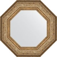 Зеркало Evoform Octagon 61х61 в багетной раме - Виньетка античная бронза 109 мм арт-BY 3850 — фото 1, Зеркала в ванную комнату