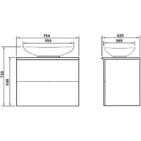 Тумба под раковину Orange Otto подвесная Белый глянцевый арт-Ot-75TuSTONE — фото 8, Тумбы под раковину