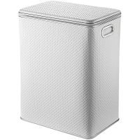 Корзина для белья Geralis Punto Белая, кант Хром, большая арт-PWH-S — фото 1, Корзины для белья