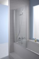 Шторка на ванну Jacob Delafon Struktura 80x140 профиль Хром стекло прозрачное арт-E6D042-GA — фото 1, Шторки для ванной распашные