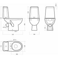 Унитаз-компакт Sanita Марс с бачком и сиденьем Микролифт арт-WC.CC/Mars/2-DM.Rim/WHT.G/S1 — фото 6, Напольные унитазы