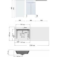 Тумба с раковиной Orange Sistema 120 L Белая глянцевая арт-STD-120TUW+RAL — фото 14, Тумбы с раковиной