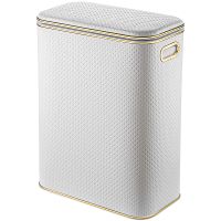 Корзина для белья Geralis Punto Белая, кант Золото, стандартная арт-PWG-B — фото 1, Корзины для белья