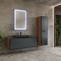 Зеркало Orka Craft 60x90 с подсветкой Антрацит матовый арт-3000325 — фото 2, Зеркала в ванную комнату