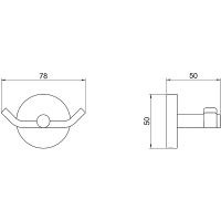 Двойной крючок Aquatek Бетта Черный матовый арт-AQ4602MB — фото 2, Крючки для полотенец