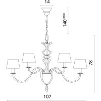 Люстра Divinare Florence Бежевая Золото матовое арт-6819/19 SP-12 — фото 5, Люстры