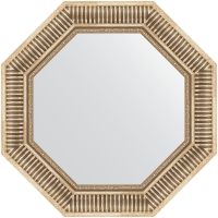 Зеркало Evoform Octagon 62х62 в багетной раме - Серебряный акведук 93 мм арт-BY 7360 — фото 1, Зеркала в ванную комнату