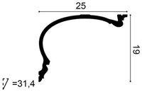 Карниз Orac Decor 2000x190x250 мм арт-C343 — фото 2, Карнизы