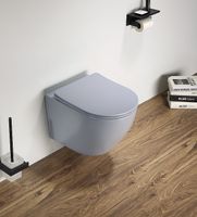 Унитаз CeramaLux подвесной Голубой матовый с сиденьем Микролифт арт-2197MHL — фото 2, Подвесные унитазы