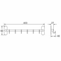 Вешалка для полотенец Frap F38 Хром арт-F3816-6 — фото 8, Крючки для полотенец