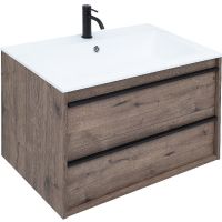 Тумба под раковину Aquanet Lino 80 подвесная Дуб веллингтон арт-253912 — фото 1, Тумбы под раковину