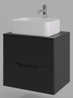 Тумба с раковиной Orange Line 60 подвесная Черная матовая арт-Li-60TubMDF+B02-460W — фото 2, Тумбы с раковиной