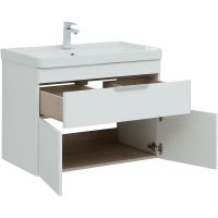 Тумба с раковиной Aquanet Ирис new 80 подвесная Белый глянец арт-312430 — фото 5, Тумбы с раковиной