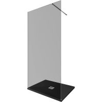 Душевая перегородка Allen Brau Infinity 1 100 профиль Серебро браш стекло тонированное арт-3.21014.BA.T — фото 1, Душевые перегородки