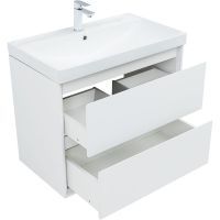 Тумба под раковину Aquanet Милан 80 подвесная Белый глянец арт-336369 — фото 5, Тумбы под раковину