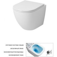 Унитаз Grossman Tornado подвесной Белый матовый с сиденьем Микролифт арт-GR-4455MSQ — фото 10, Подвесные унитазы