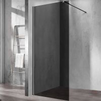 Душевая перегородка Vincea Walk-In 110 профиль Вороненая сталь стекло тонированное арт-VSW-1H110CGGM — фото 1, Душевые перегородки