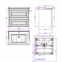 Тумба под раковину Caprigo Ponza 70 подвесная Белая матовая арт-13520-В231 — фото 6, Тумбы под раковину