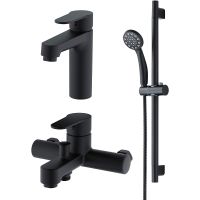 Комплект смесителей Orange OneLife Черный матовый арт-P07-511b — фото 1, Готовые комплекты для ванной комнаты