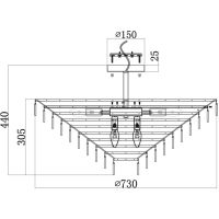 Потолочный светильник Maytoni Modern Mazzo Прозрачный Золото арт-MOD130CL-14G — фото 6, Подвесные светильники