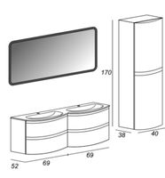 Товар: Шкаф пенал Cezares Bellagio 40 подвесной Grafite арт-54721 - фото 2 Шкаф пенал Cezares Bellagio 40 подвесной Grafite арт-54721 — фото 2, Пеналы для ванной комнаты
