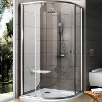 Душевой уголок Ravak Pivot PSKK3 90x90 профиль Сатин стекло Transparent арт-37677U00Z1 — фото 1, Душевые уголки четверть круга