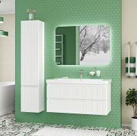 Шкаф пенал Brevita Victory 35 L Белый матовый арт-VIC-05035-010L — фото 10, Пеналы для ванной комнаты