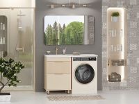 Тумба с раковиной Brevita Enfida 120 L Бежевая матовая арт-УТ000016085 — фото 5, Тумбы с раковиной