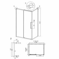 Душевой уголок Grossman Cosmo 120х80 профиль Черный матовый стекло тонированное арт-120.K33.02.1280.21.10 — фото 10, Прямоугольные душевые уголки