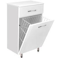 Комод Style Line Эко Стандарт ТН 60 с бельевой корзиной Белый глянец арт-ЛС-00000229 — фото 1, Комоды и тумбы для ванной комнаты