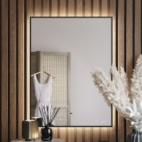 Зеркало Bond Cube 60x80 с подсветкой Черное с бесконтактным выключателем арт-M36ZE-6080 — фото 1, Зеркала в ванную комнату