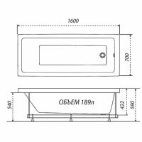 Товар: Акриловая ванна Triton Аура 160х70 без гидромассажа арт-Щ0000050545 - фото 6 Акриловая ванна Triton Аура 160х70 без гидромассажа арт-Щ0000050545 — фото 6, Акриловые ванны