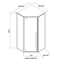 Душевой уголок Ceruttispa 90x90 профиль Белый стекло рифленое арт-C3AWD — фото 7, Душевые уголки трапеция