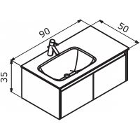 Тумба с раковиной Orka Lisbon 90 подвесная Кашемировая матовая арт-5001429 — фото 7, Тумбы с раковиной