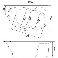 Акриловая ванна Marka One Aura 160x105 R без гидромассажа арт-01ау1610п — фото 3, Акриловые ванны