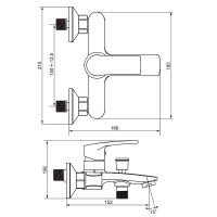 Смеситель для ванны Damixa Eclipse 2.0 Черный матовый арт-481000300 — фото 4, Смеситель для ванны
